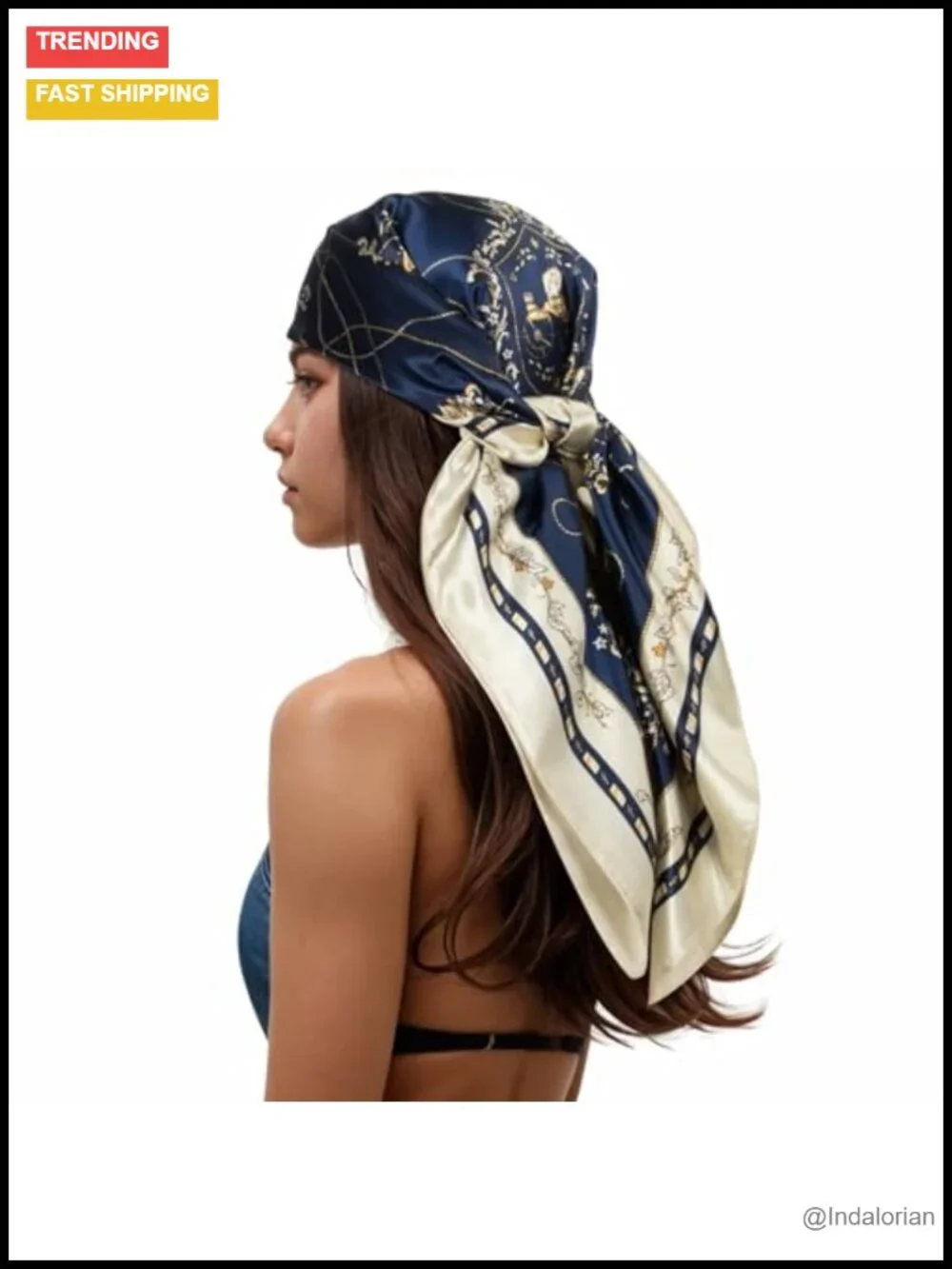 Square Head Scarf Hair Wrap Fashion Accessory 35